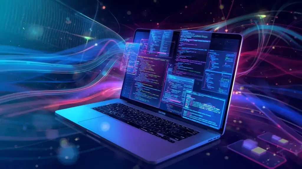 Laptop with coding
