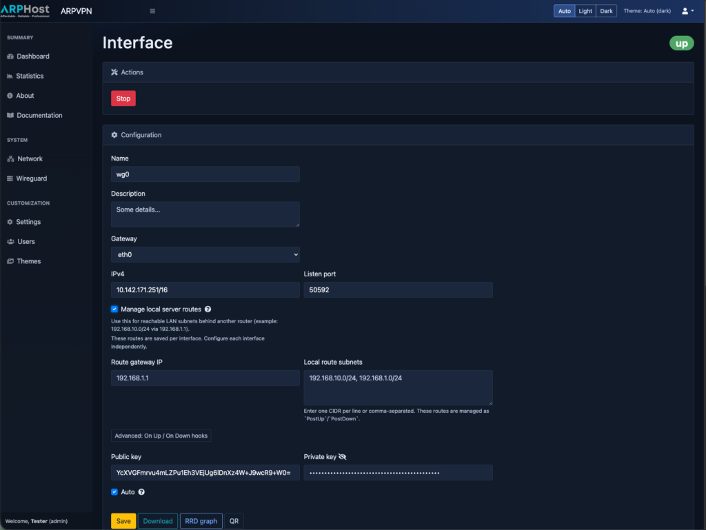 Editing a WireGuard interface