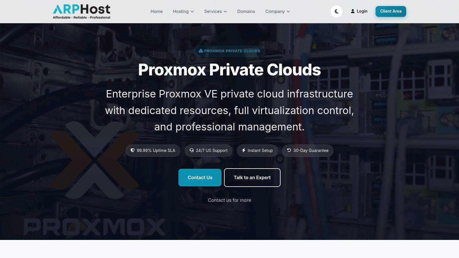 Screenshot from https://arphost.com/proxmox-private-clouds/